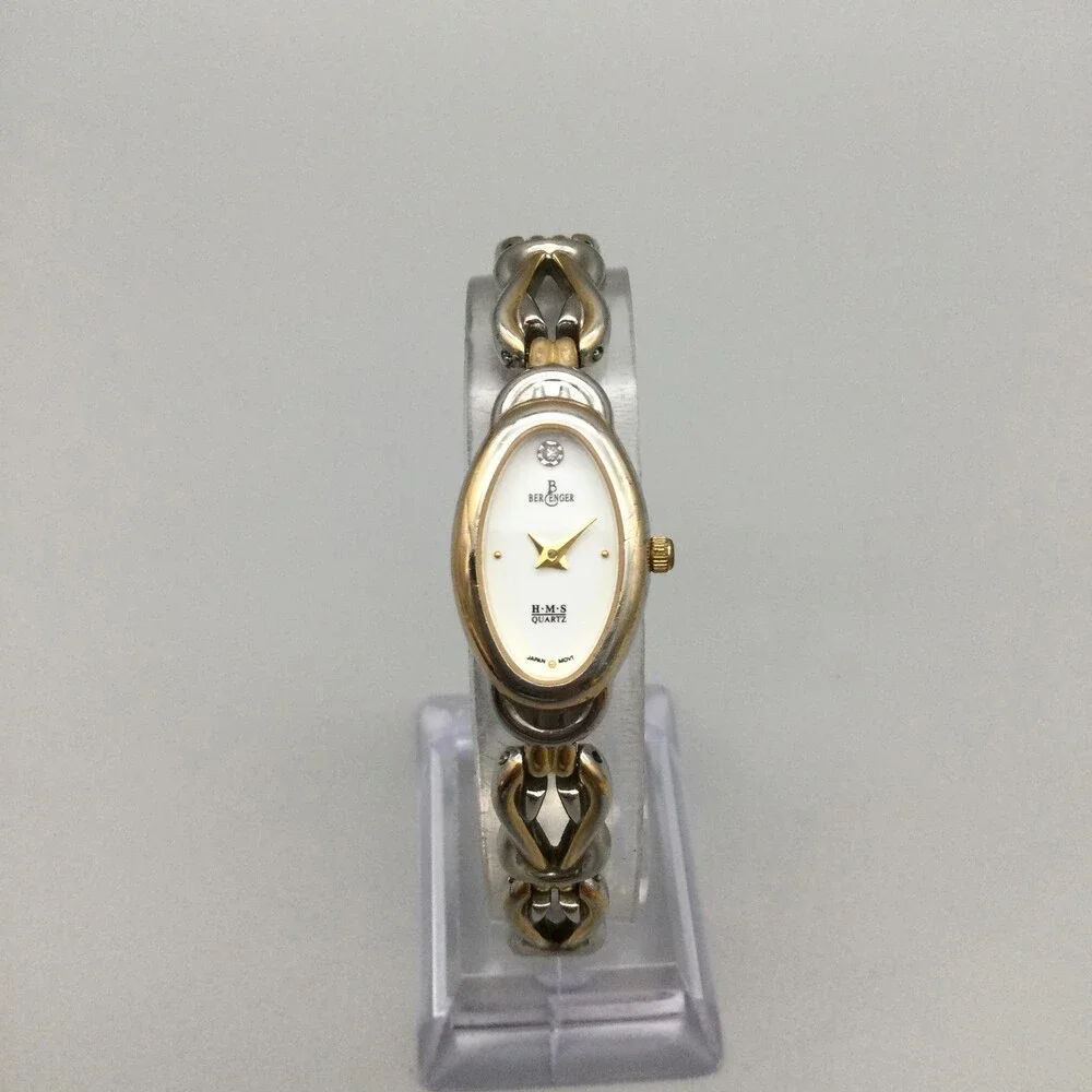 Berenger Womens Watch 16mm Two Tone Oval Dial H-M-S New Battery 7.5